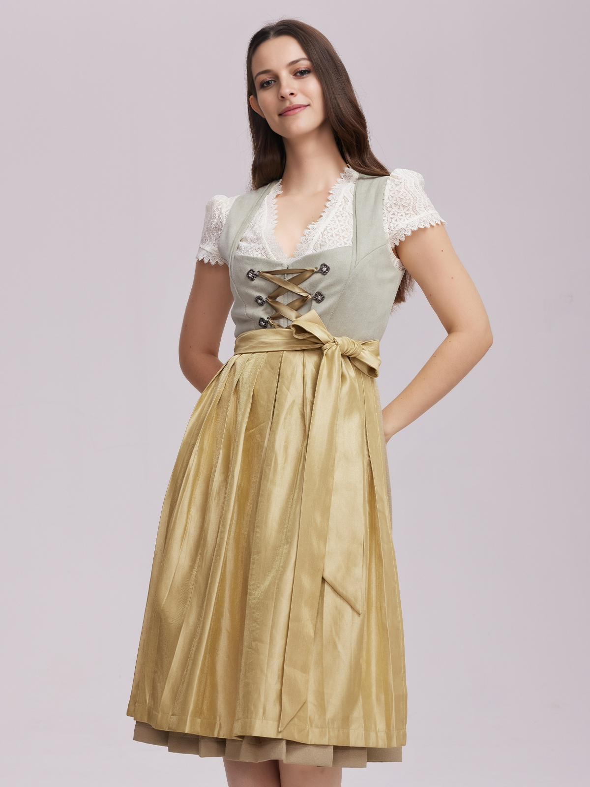 Samt Dirndl Grün – Eleganz trifft Tradition