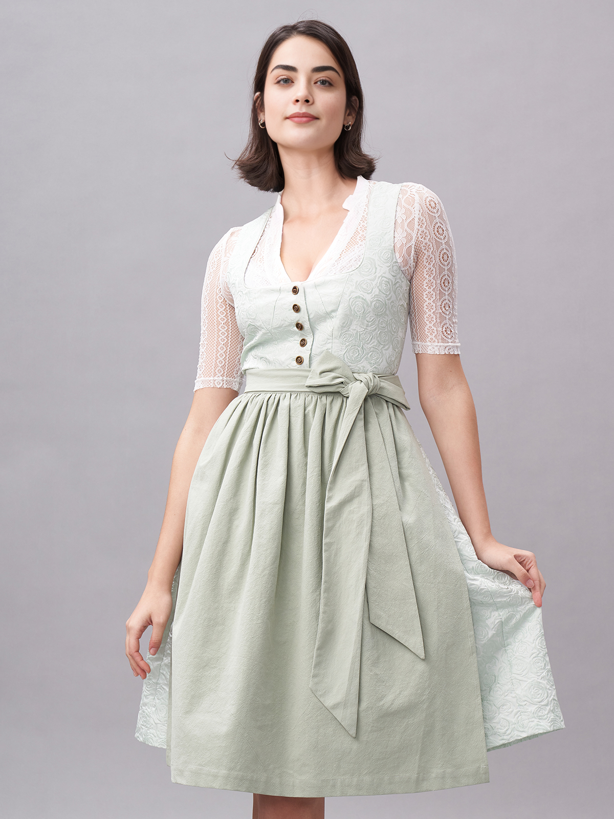 Dirndl mit Herzausschnitt in Grün
