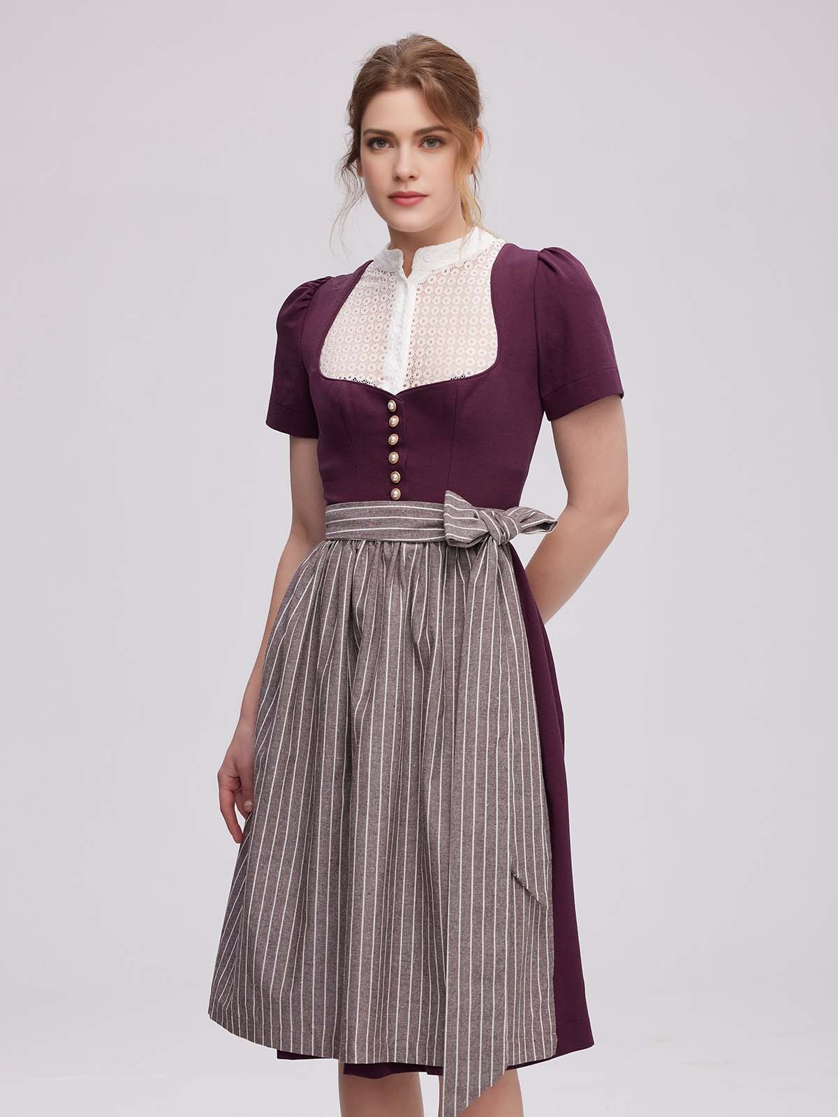 Modernes Mini Dirndl 50 cm in Lila mit femininem Schnitt