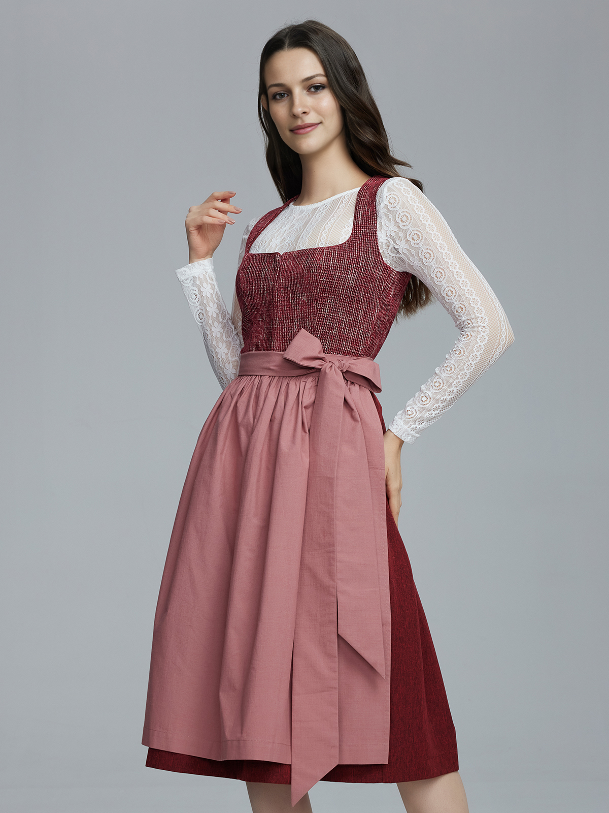 Dirndl Wildleder in Rot