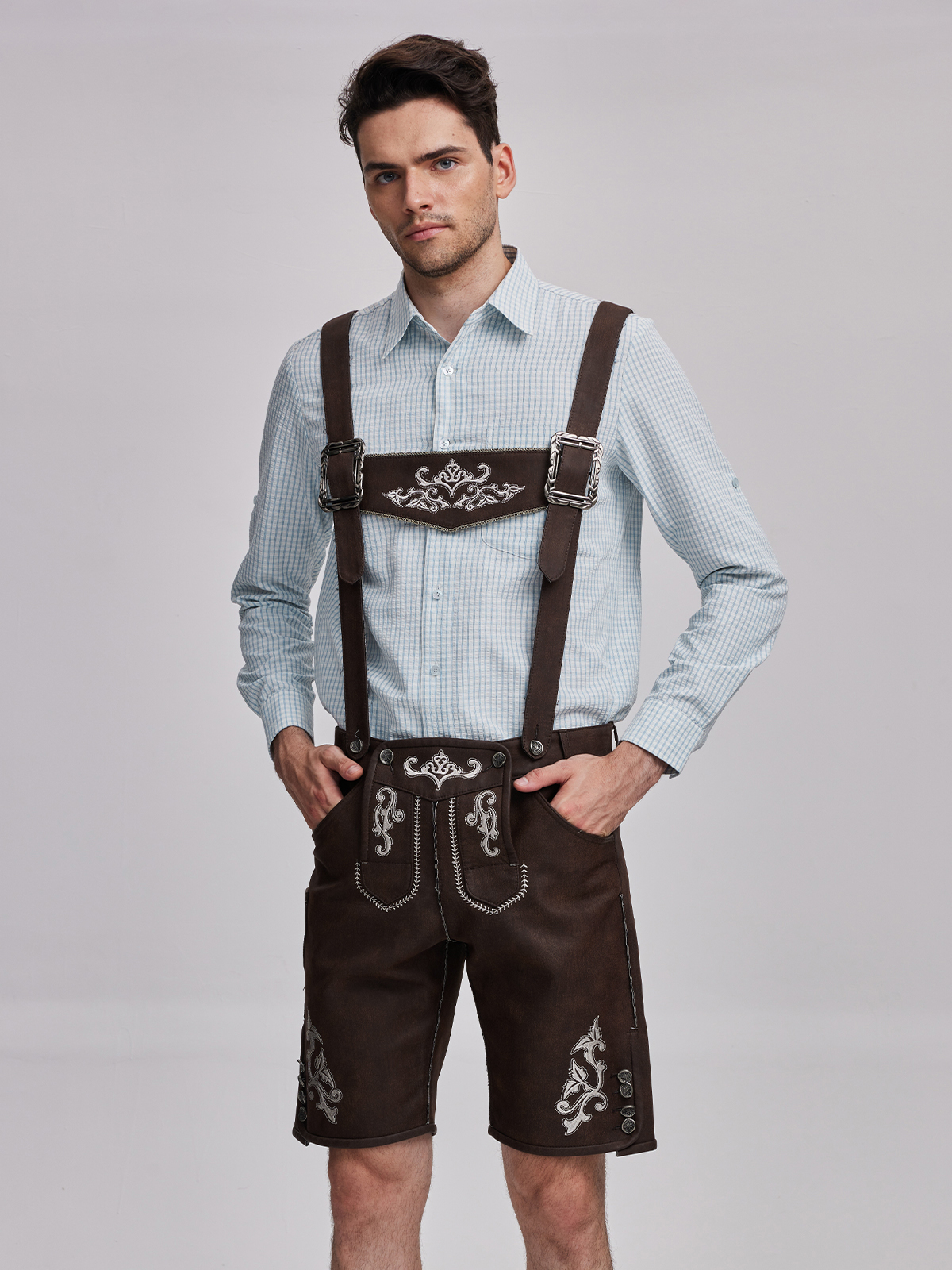 Dirndl Langarm in Braun