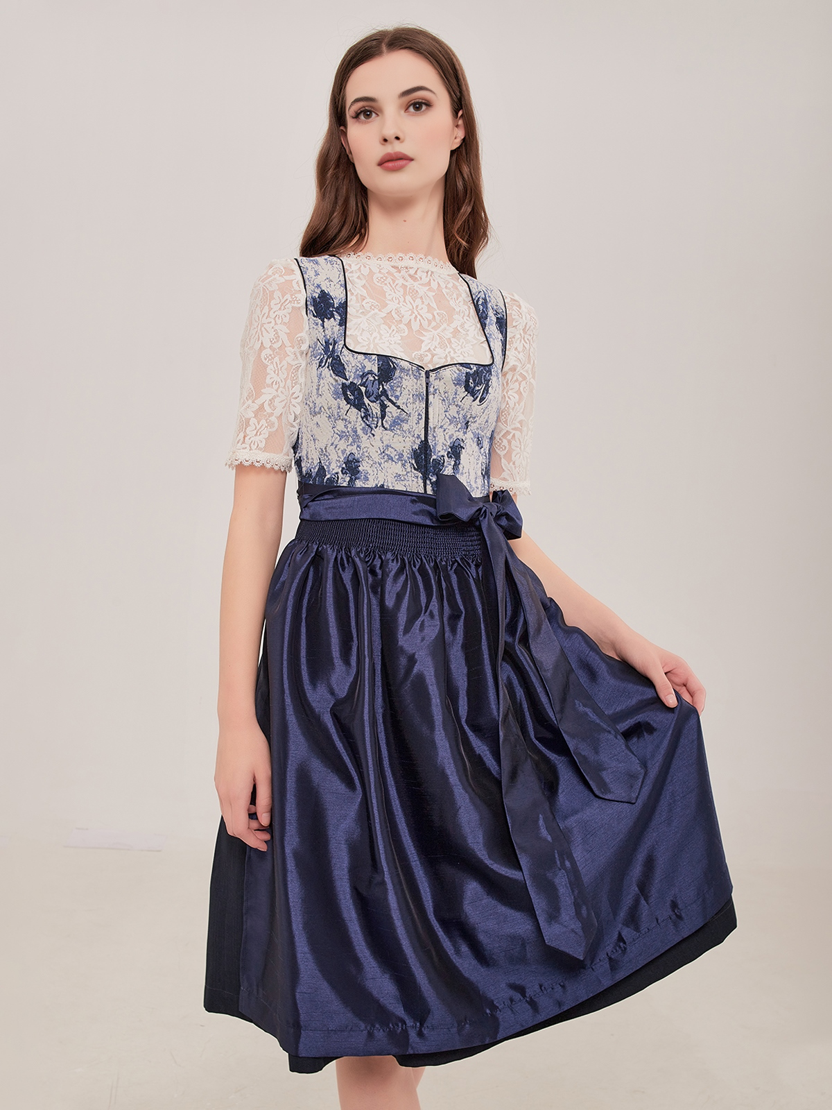 Samt Dirndl Dunkelblau