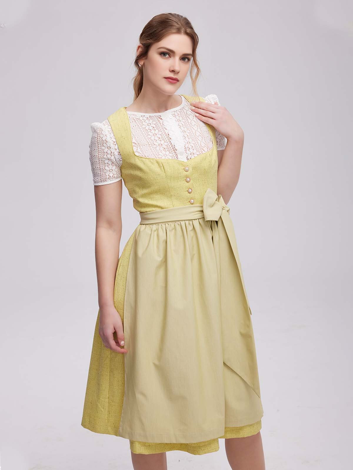 Dirndl mit Knöpfen in Gelb